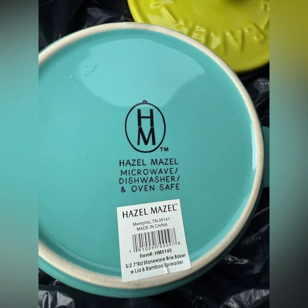 Vibrant Yellow and Blue Cheese Baker